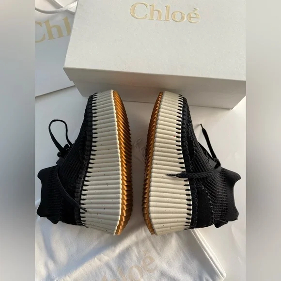NWT CHLOE BLACK SNEAKERS - Picture 4 of 11